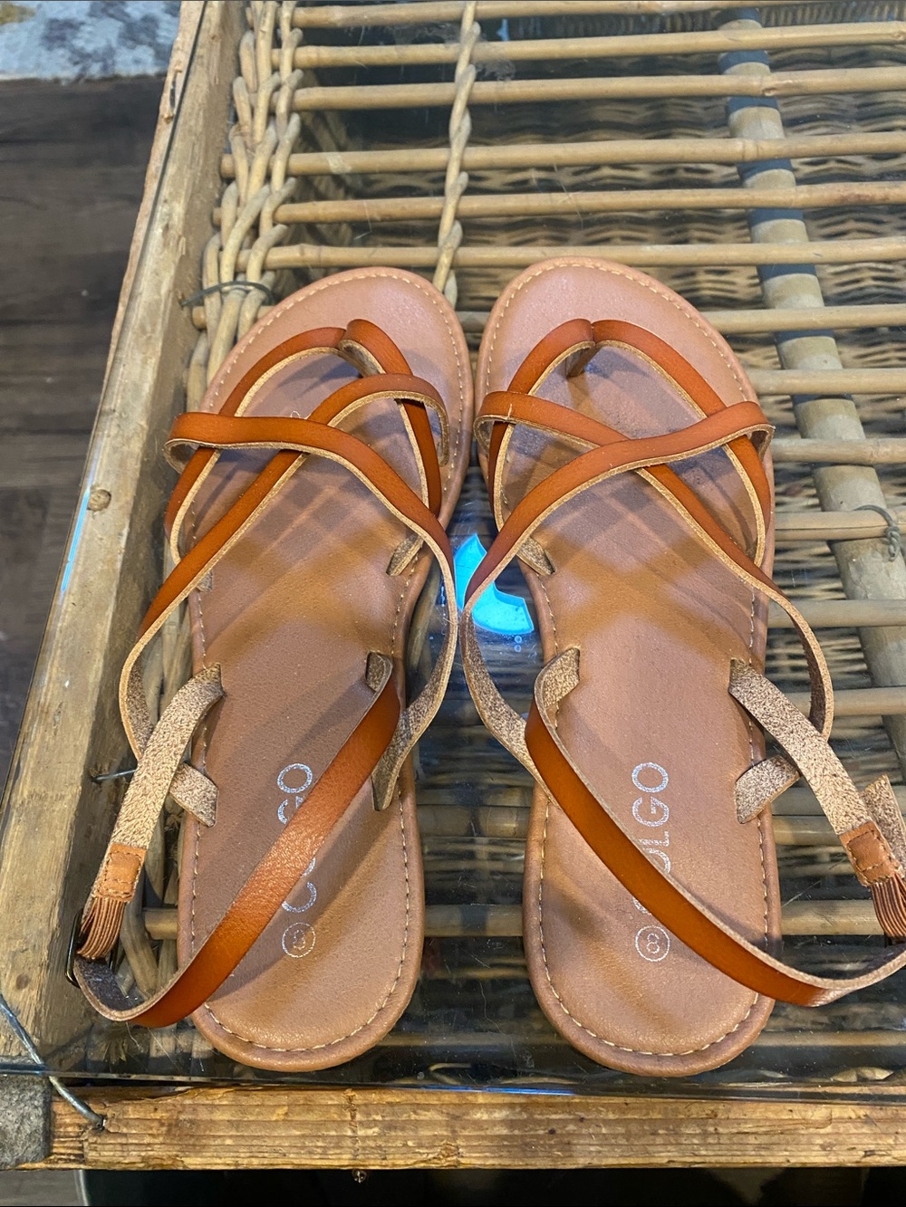 Women's Tan Brown Strappy Sandals